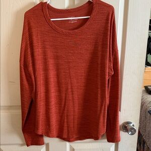 Time and Tru Women's Burnt Orange Long Sleeve Top